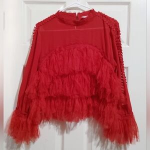 IMPOLSIVE RED RUFFLE CROP TOP